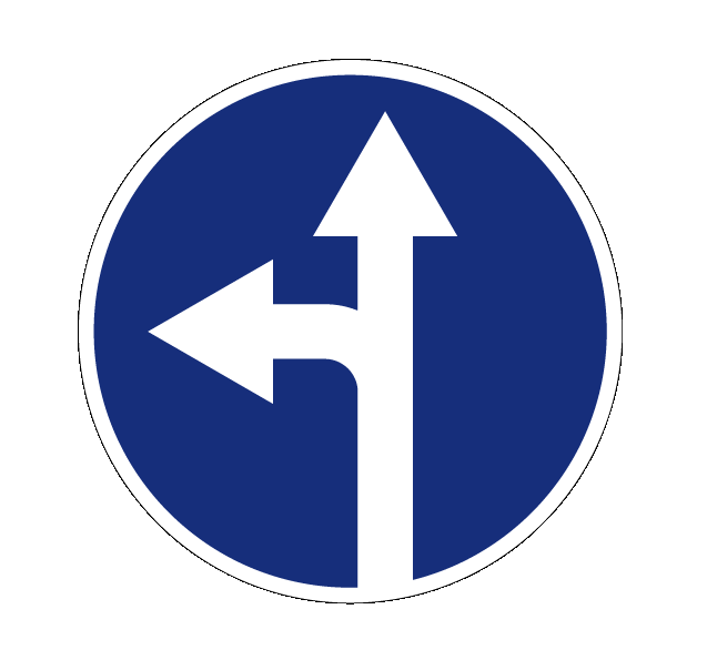 Знак дорожный 4.1.5 «Движение прямо или налево»